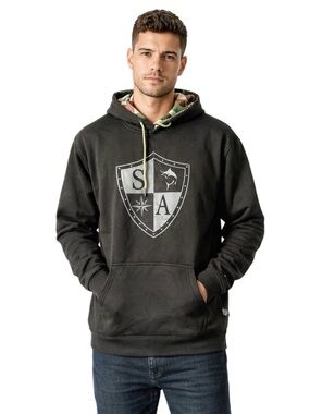 SA Company Lined Hoodie — Black w/ Camo Hood (XL) NWT